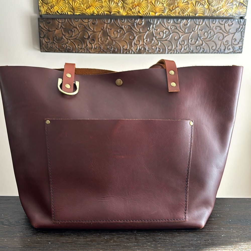 VGUC Portland Leather Goods Large Classic Tote - Cognac with Tan Handles
